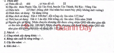 OWNER NEEDS TO SELL LAND IN BA RIA VUNG TAU FOR 50 BILLION VND _0