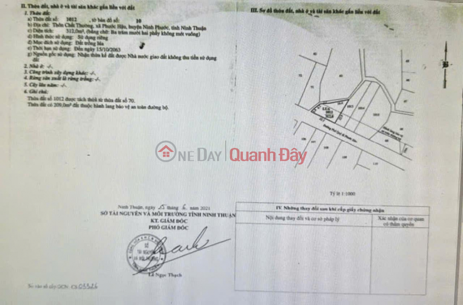 Owner Needs To Quickly Sell A Beautiful Plot Of Land Fronting Lien Xa Asphalt Road, Phuoc Hau, Ninh Phuoc, Ninh Thuan Sales Listings