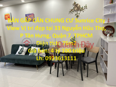 BÁN GẤP CĂN CHUNG CƯ Sunrice City View Vị trí đẹp tại quận 7, TPHCM _0