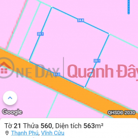 Selling 563m2 of land with separate car road in Thanh Phu commune, H, Vinh Cuu _0