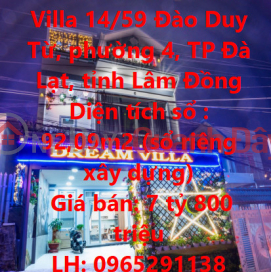 SUPER BEAUTIFUL VILLA - SUPER DEDICATED - For Sale by Owner Villa Dao Duy Tu, Ward 4, Da Lat. _0