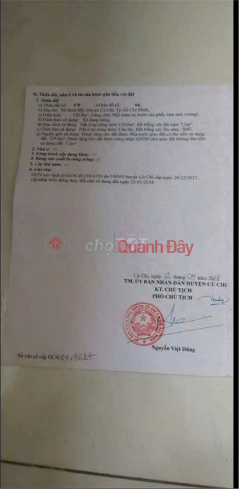 Đất Đẹp - Giá Tốt Chính Chủ Bán nhanh đất Xã Bình Mỹ ,Củ Chi, HCM _0