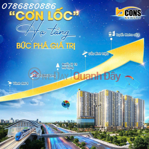 2 bedroom apartment for sale, 47m2 - 55m2 - 65m2 -75m2 Bcons Newsky, frontage location on National Highway 13 _0