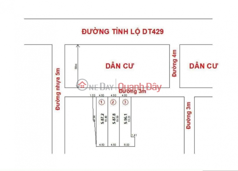 There are 3 plots of land with 7-seat car access to the house, 100m from provincial road 429, from schools at all levels. Market. Committee Sales Listings