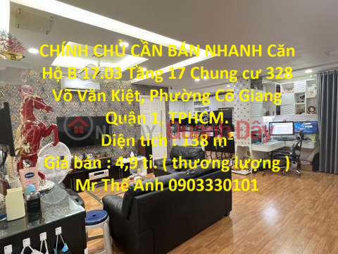 CHÍNH CHỦ CẦN BÁN NHANH Căn Hộ B 17.03 Tầng 17, Quận 1, TP HCM _0