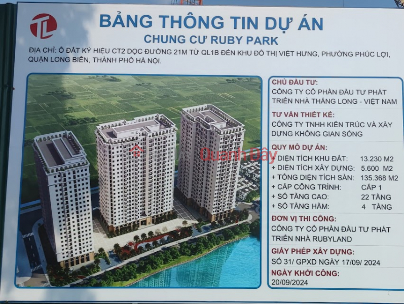 Only 5 units remaining from the Ruby Park Phuc Loi diplomatic allocation - the best price in the project right now! Sales Listings