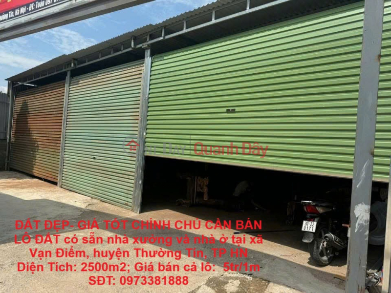 ĐẤT ĐẸP- GIÁ TỐT CHÍNH CHỦ CẦN BÁN LÔ ĐẤT có sẵn nhà xưởng và nhà ở tại huyện Thường Tín, TP Hà Nội Niêm yết bán
