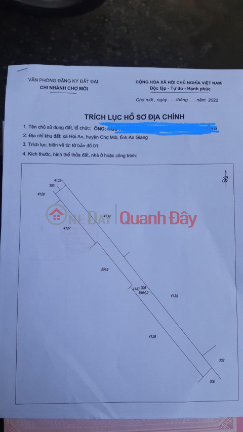 ĐẤT ĐẸP - GIÁ TỐT - Cần Bán Lô Đất Vị Trí Tại thị trấn Hội An, Chợ Mới, An Giang _0