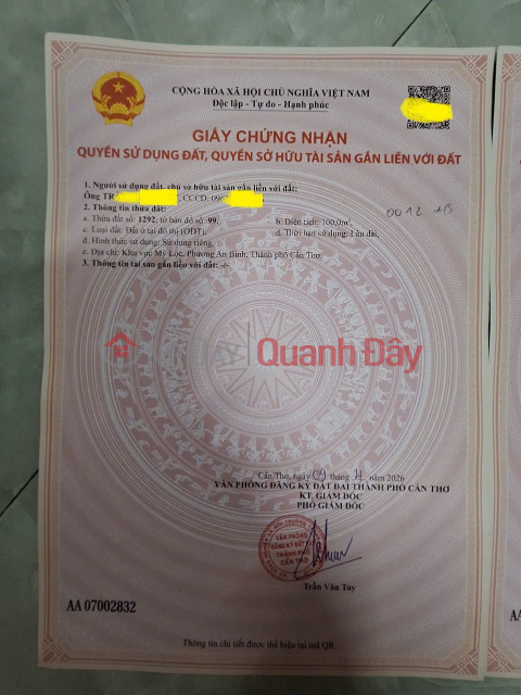 ĐẤT ĐẸP - GIÁ TỐT - CHÍNH CHỦ Cần Bán đất Ấp Mỹ Lộc, Xã Mỹ khánh, Huyện Phong Điền, Cần Thơ. _0
