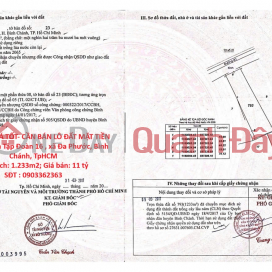 ĐẤT ĐẸP – GIÁ TỐT- CẦN BÁN LÔ ĐẤT MẶT TIỀN Đường Nhựa Tập Đoàn 16 , xã Đa Phước, Bình Chánh, TpHCM _0