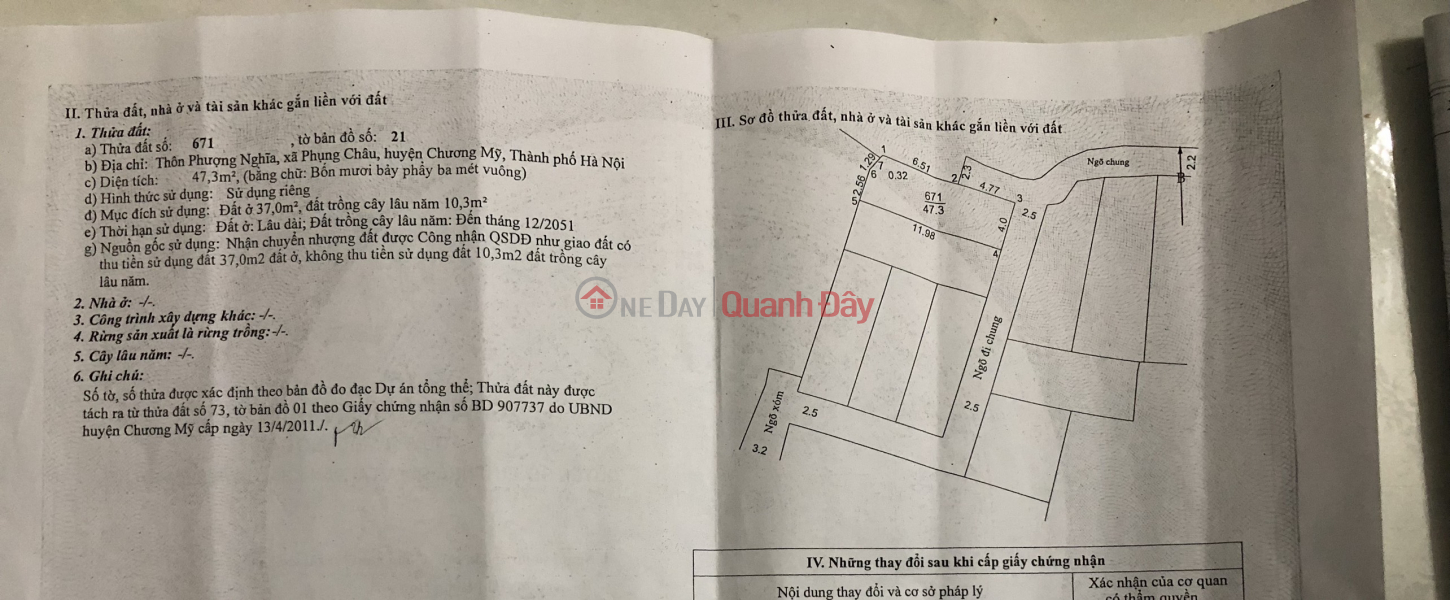 Property Search Vietnam | OneDay | Residential, Sales Listings | Phung Chau land - close to pine asphalt road - less than billion, please contact quickly before I sell - area