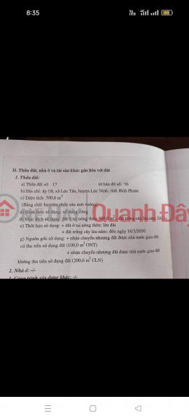 Đất Đẹp - Giá Tốt - Chính Chủ Cần Bán Lô Đất Vị Trí Đẹp Tại Lộc Ninh, Bình Phước Niêm yết bán