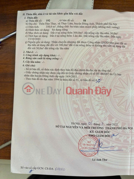 CHEAPEST IN DONG ANH - CARS AVOID - FIRST PRICE 2 - 350M THUY LAM Vietnam, Sales | đ 8.75 Billion