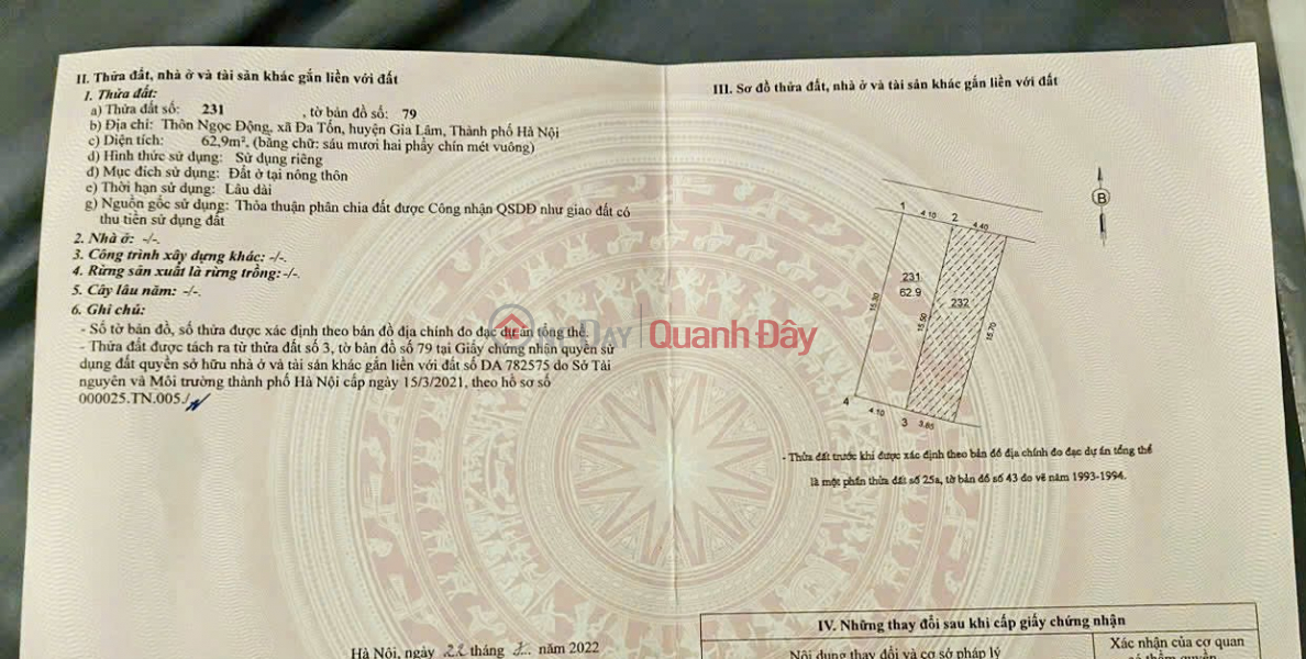 Property Search Vietnam | OneDay | Residential Sales Listings, FOR SALE: 63 PLOTS OF LAND ON THE MAIN ROAD OF NGOC DONG – DA TON, GIA LAM - CONTACT 0985865658