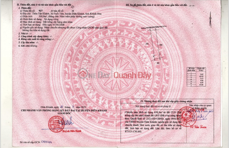 BÁN 2 LÔ ĐẤT THỔ CƯ LIỀN KỀ, GIÁ TỐT TẠI SUỐI TIÊN – DIÊN KHÁNH Việt Nam Bán đ 2,25 tỷ