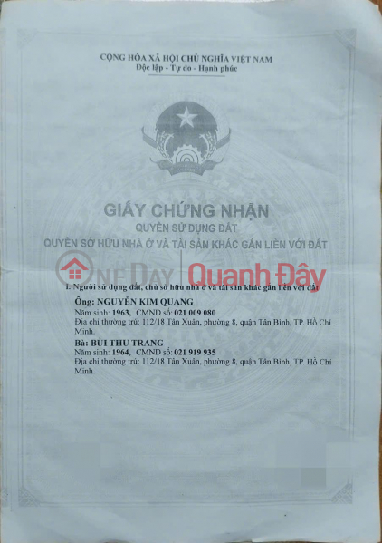 Property Search Vietnam | OneDay | Residential, Sales Listings OWNER'S HOUSE - GOOD PRICE - Yen Do Street, Tan Thanh Ward, Tan Phu District