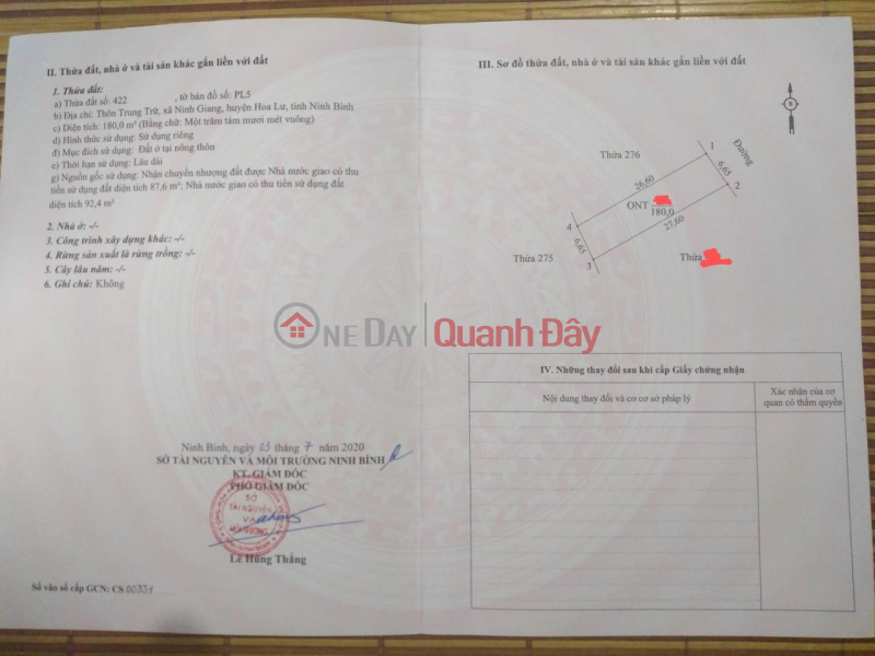 Property Search Vietnam | OneDay | Nhà ở | Niêm yết cho thuê ĐẤT ĐẸP - GIÁ TỐT - Cần Bán Lô Đất Vị Trí Đắc Địa Tại Huyện Hoa Lư, Ninh Bình