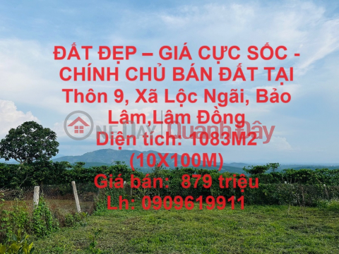 BEAUTIFUL LAND - EXTREMELY SHOCKING PRICE - LAND SELLING OWNERS IN Village 9, Loc Ngai Commune, Bao Lam, Lam Dong _0