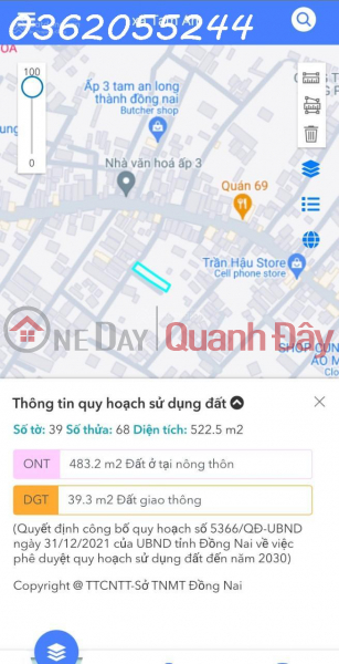 Bán đất thổ cư 2 mặt tiền đường Diên Nghệ, xã Tam An, Long Thành, Đồng Nai Việt Nam, Bán | đ 5 tỷ