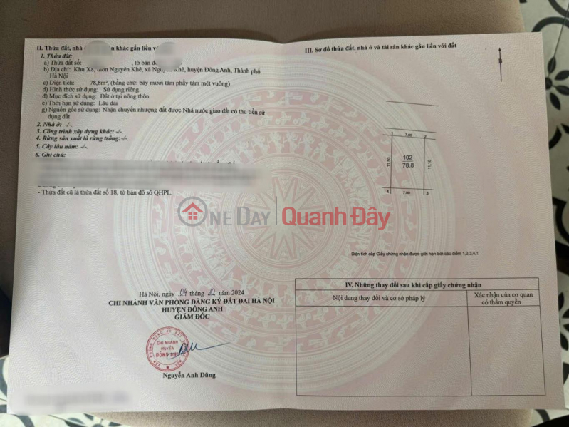 78.8 m2 AUCTION X8 NGUYEN KHE INVESTMENT PRICE Vietnam, Sales đ 8.3 Billion