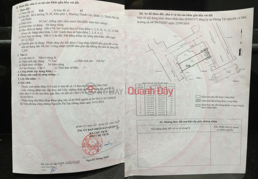 Property Search Vietnam | OneDay | Residential | Sales Listings | House for sale by owner, 2 fronts, shr at 86A TL30 street, quarter 1, Thanh Loc ward, district 12