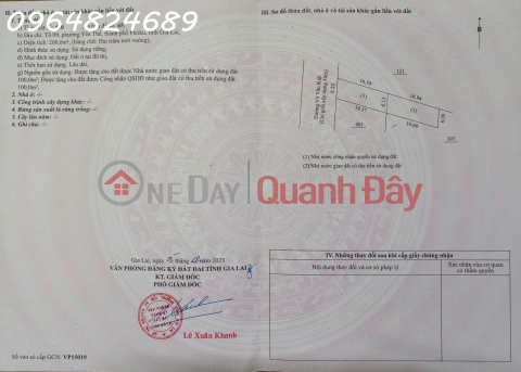 Bán lô đất siêu đẹp tại đường Võ Văn Kiệt, p. Thống Nhất, TP.Plei Ku, DT 842m2, giá đầu tư _0