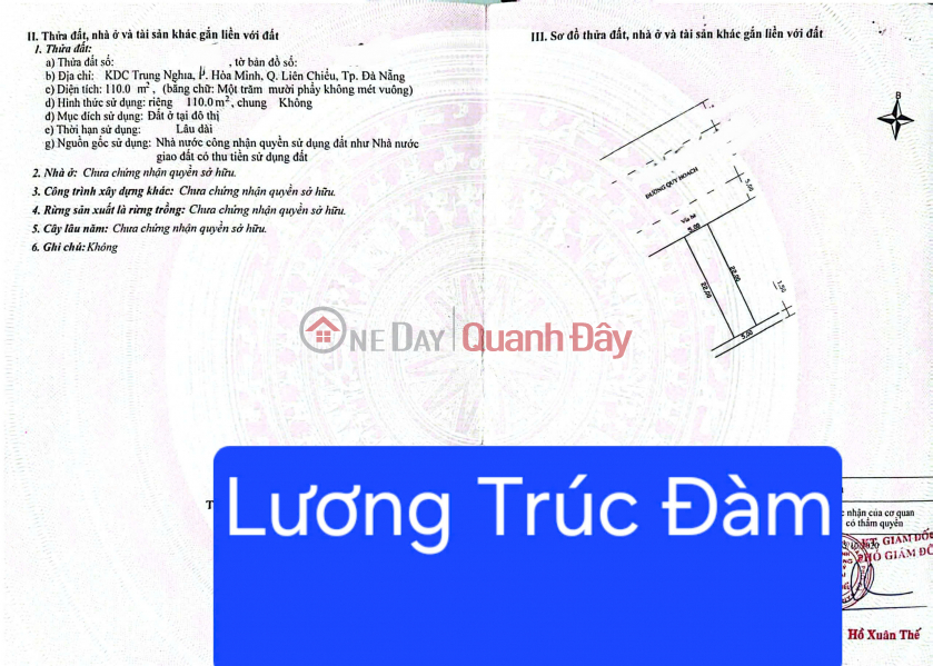 Property Search Vietnam | OneDay | Nhà ở Niêm yết bán | MẶT TIỀN KNH DOANH ĐƯỜNG 10,5M LƯƠNG TRÚC ĐÀM