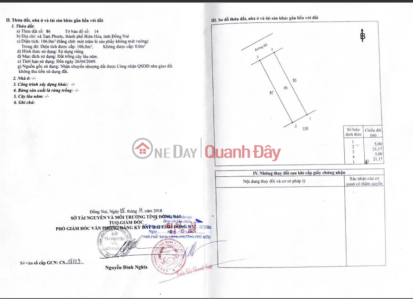 Property Search Vietnam | OneDay | , Sales Listings, Land for sale in Tam Phuoc - Bien Hoa - Dong Nai