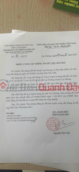 Property Search Vietnam | OneDay | Residential | Sales Listings | Land with 2 street frontages, hill view right in the center of Lac Duong town. Contact 0916 795 919