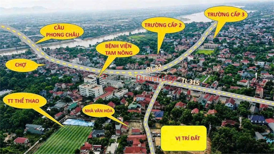 Land owned by the owner - 100% residential land. Area 24 Van Xuan, National Highway 32, Co Tiet Commune, Tam Nong District, Phu Tho Province. Sales Listings