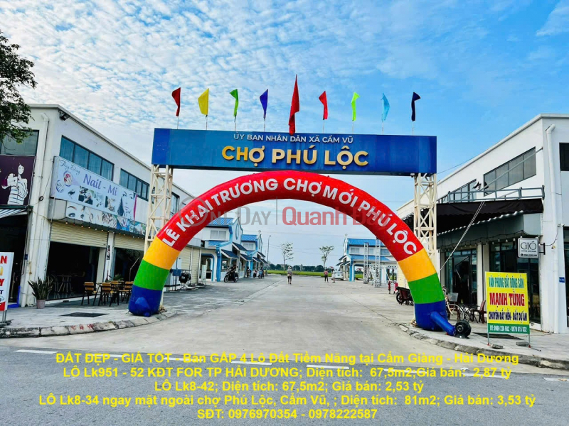 BEAUTIFUL LAND - GOOD PRICE - URGENTLY SELLING 4 Potential Land Lots in Cam Giang - Hai Duong Sales Listings