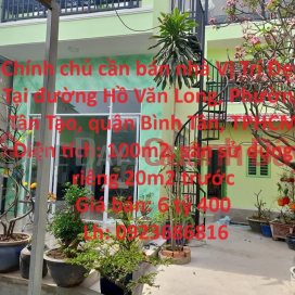 Chính chủ cần bán nhà Vị Trí Đẹp Tại quận Bình Tân, TPHCM _0