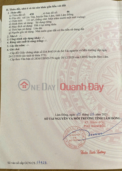 Property Search Vietnam | OneDay | Residential Sales Listings | BEAUTIFUL LAND - GOOD PRICE - LAND FOR SALE IN Bao Lam, Lam Dong.