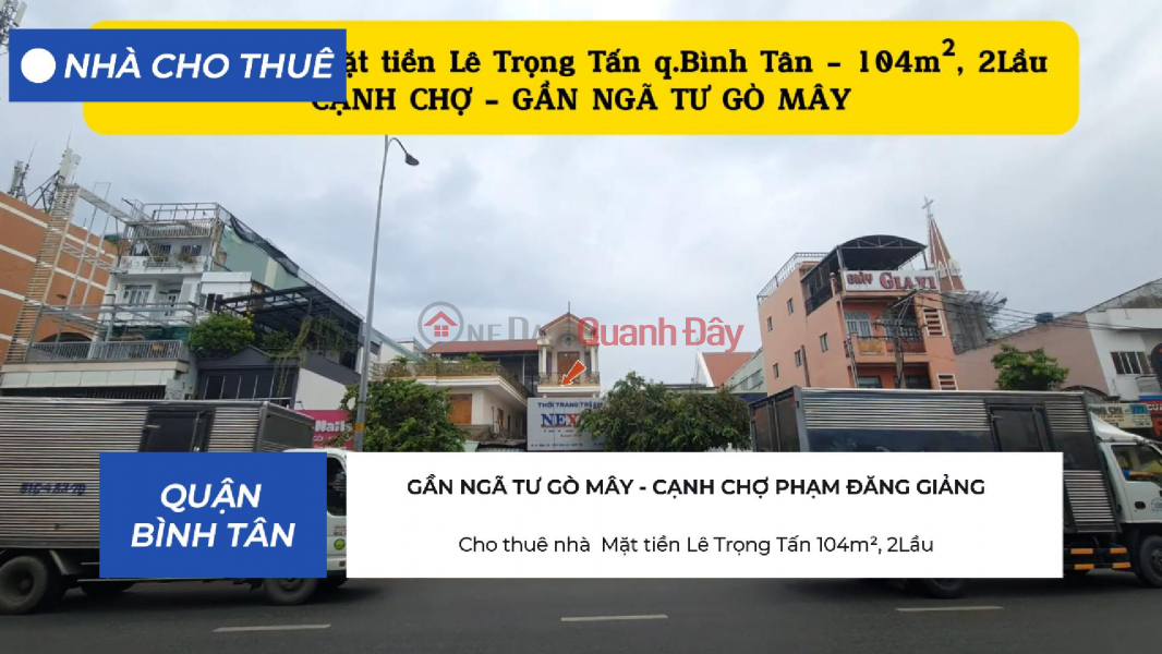 House for rent on Le Trong Tan Street, 104m², 2 floors - NEAR MARKET - GO MAY CROSSROADS Rental Listings