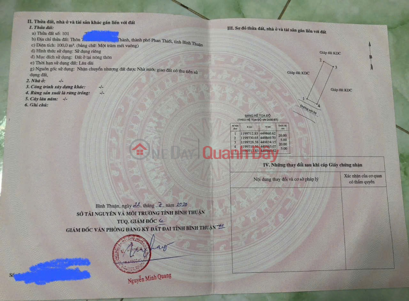 LAND LOT IN GOOD LOCATION - GOOD PRICE OWNER Need to Sell Land Lot in Tien Thanh Commune, Phan Thiet, Binh Thuan Sales Listings