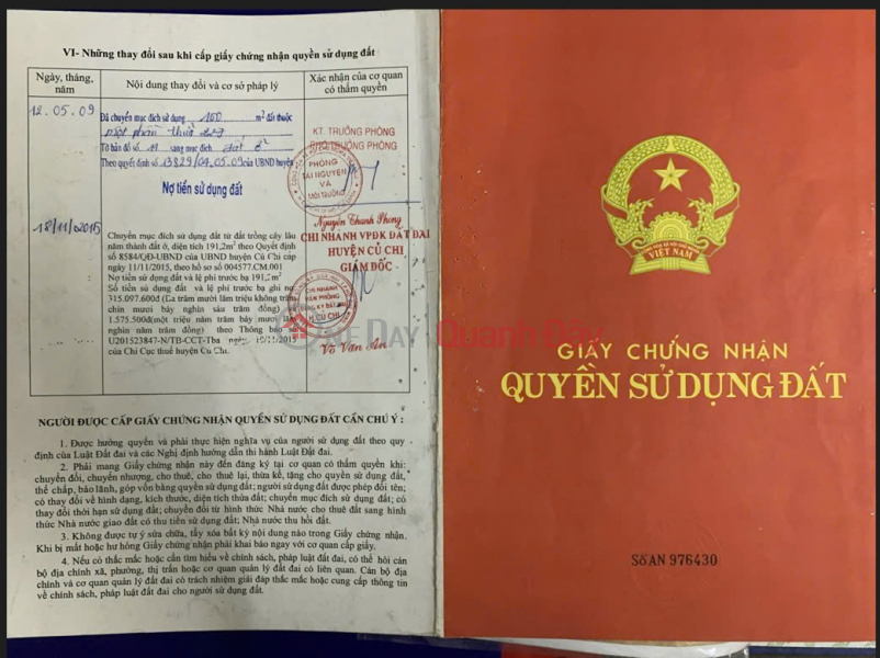 Beautiful Land - Good Price - Owner Quickly selling land at Provincial Road 8, Phuoc Vinh An Commune, Cu Chi, HCM Vietnam | Sales đ 11 Billion