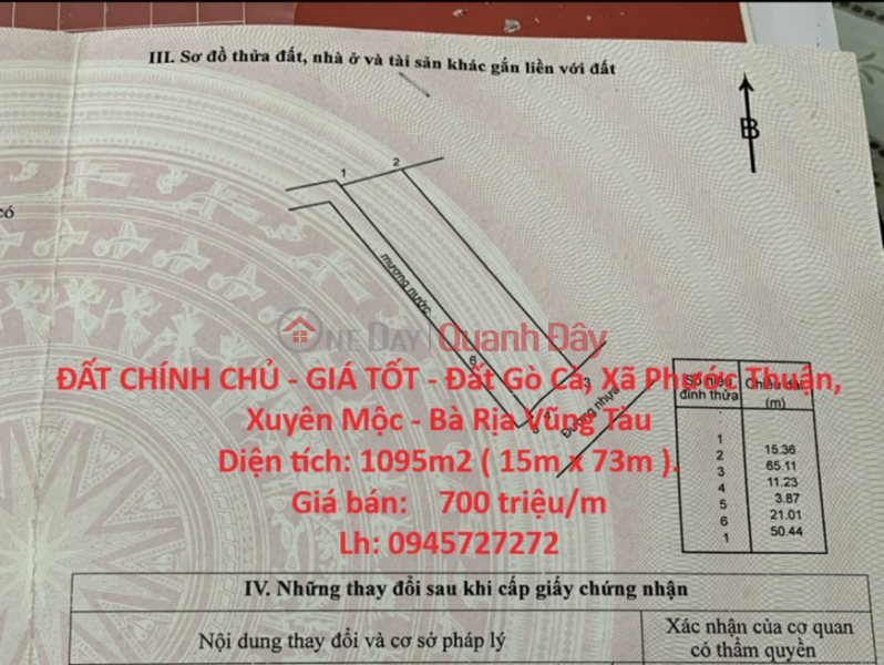 PRIMARY LAND - GOOD PRICE - Go Ca Land, Phuoc Thuan Commune, Xuyen Moc - Ba Ria Vung Tau Sales Listings