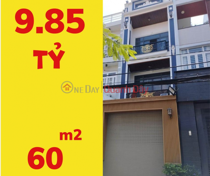 Nhà 4 tầng MT Nội Bộ Huỳnh Tấn Phát, 60m2, 4m x 15m, Giá 9.85 Tỷ, đường trước nhà 8m có lề Niêm yết bán