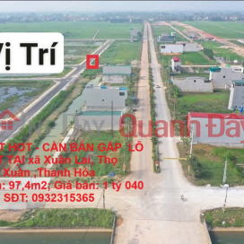 HOT HOT HOT - CẦN BÁN GẤP LÔ ĐẤT TẠI xã Xuân Lai, Thọ Xuân ,Thanh Hóa _0