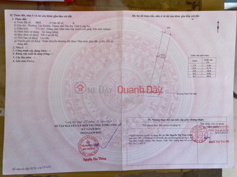 Property Search Vietnam | OneDay | Residential | Sales Listings OWNER Needs to Sell 2 Plots of Land in An Vinh Ngai Commune and Tan Khanh Ward, Tan An City, Long An.