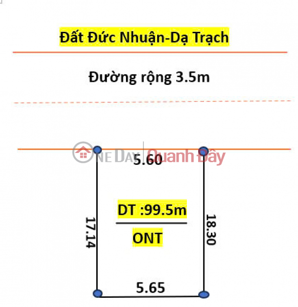 Property Search Vietnam | OneDay | Residential | Sales Listings Land for sale in Duc Nhuan Da Trach, area 99.5m, frontage 5.56m, expanding back, investment price