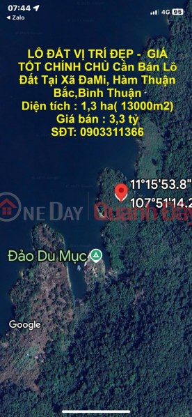 LAND LOT IN GOOD LOCATION - GOOD PRICE OWNER Need to Sell Land Lot in DaMi Commune, Ham Thuan Bac, Binh Thuan Sales Listings