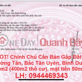 BEAUTIFUL LAND - GOOD PRICE! Owner Urgently Needs to Sell Garden Land in Thuong Tan Commune, Bac Tan Uyen, Binh Duong _0