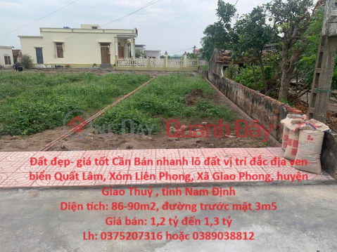 Đất đẹp- giá tốt Cần Bán nhanh lô đất vị trí đắc địa ven biển Quất Lâm, tỉnh Nam Định _0