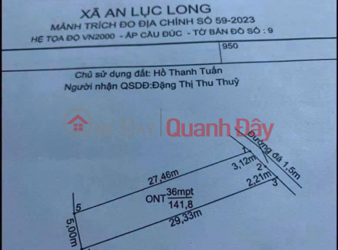 Chính chủ 2 lô liền kề - Đất thổ xã An Lục Long, ấp Cầu Đúc, Châu Thành, Long An _0