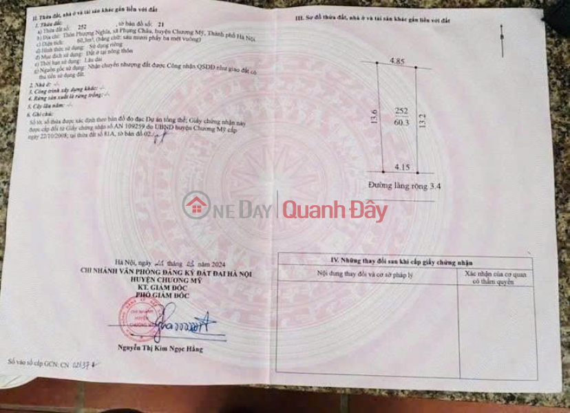 Property Search Vietnam | OneDay | Residential Sales Listings | Opportunity to own beautiful land - Great price - High potential for price appreciation in Phuong Nghia residential area, Chuong My district.