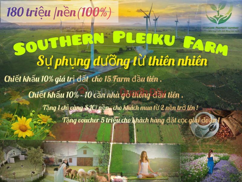 Bán đất trong nông trại Southern Pleiku Farm giá 200 triệu/1000m2 CK 10% Niêm yết bán