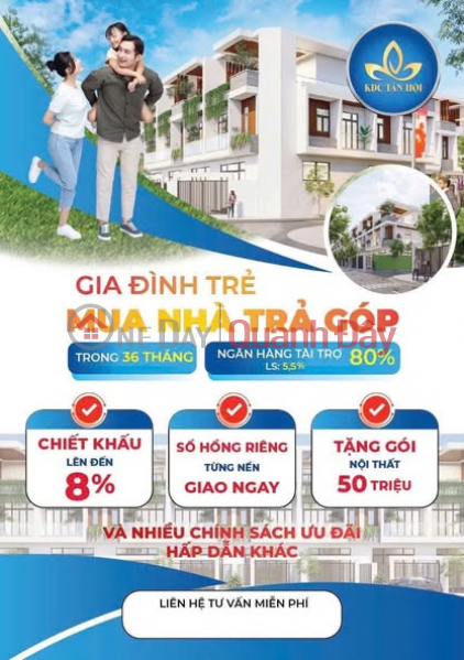 SIÊU HỜI! CHỈ TỪ 9TR/M2
DỰ ÁN PHÁT TRIỂN NHÀ Ở KHU DÂN CƯ TÂN HỘI Niêm yết bán