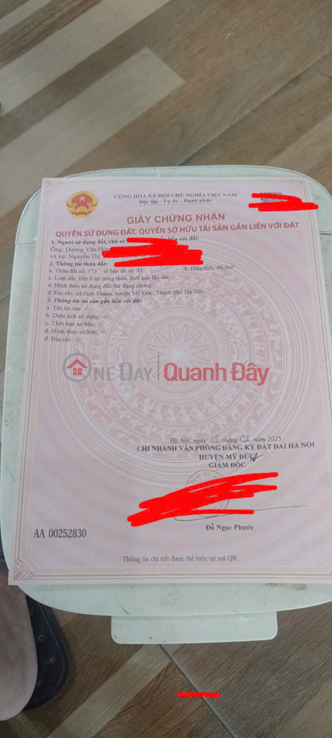 Chính chủ bán đất Hợp Thanh, Mỹ Đức - 66m2 - vị trí thuận tiện, giá thương lượng _0