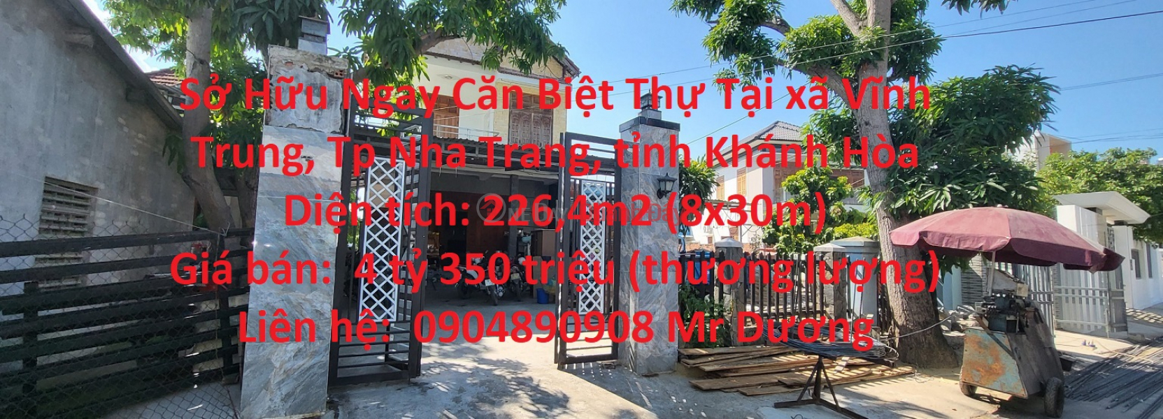 Sở Hữu Ngay Căn Biệt Thự Tại Vĩnh Trung – Nha Trang, Giá Cực Rẻ Niêm yết bán
